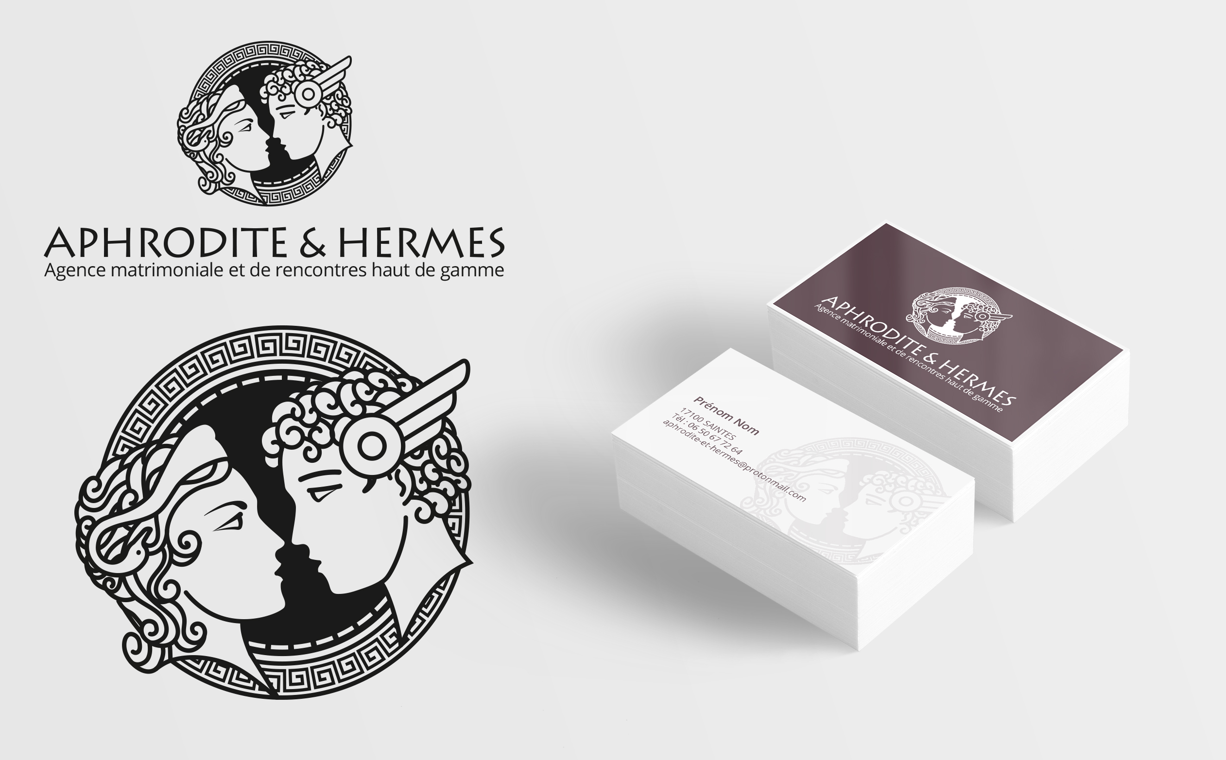 Création de logo et carte Aphrodite et Hermès